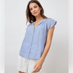 Linen Striped Alena Shirt - Sanibel Stripe